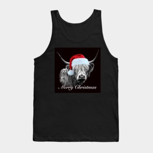 Christmas Highland Cow Portrait Tank Top